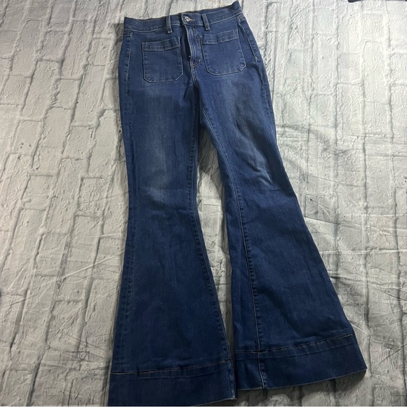 Veronica Beard Sheridan Exaggerated Flare High Rise Jeans Airway - Picture 4 of 10